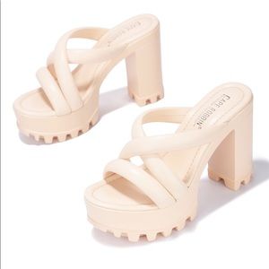 Cream Nude Strappy Heels by Cape Robbin